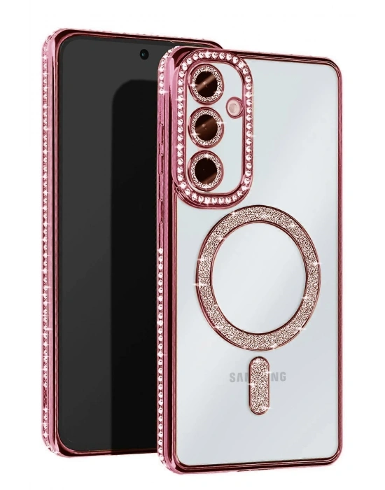 Newface Samsung Galaxy S24 FE Joke Simli Magneticsafe Kılıf - Pembe