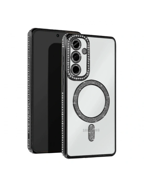 Newface Samsung Galaxy S24 FE Joke Simli Magneticsafe Kılıf - Siyah