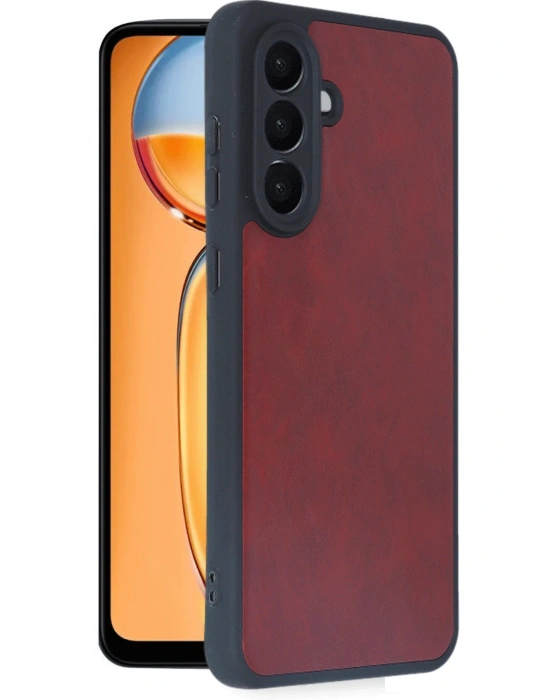 Newface Samsung Galaxy S24 FE Kılıf Aras Deri Kapak - Bordo