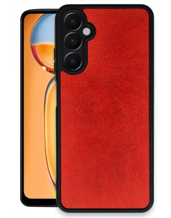 Newface Samsung Galaxy S24 FE Kılıf Aras Deri Kapak - Kırmızı