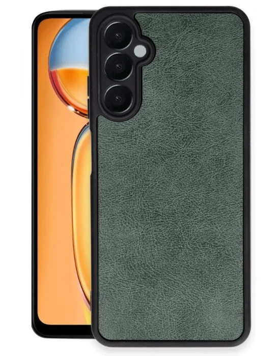 Newface Samsung Galaxy S24 FE Kılıf Aras Deri Kapak - Koyu Yeşil