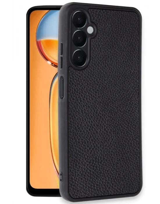 Newface Samsung Galaxy S24 FE Kılıf Aras Deri Kapak - Siyah