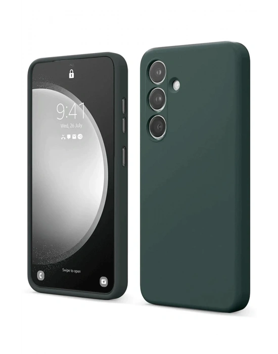 Newface Samsung Galaxy S24 FE Kılıf First Silikon - Koyu Yeşil