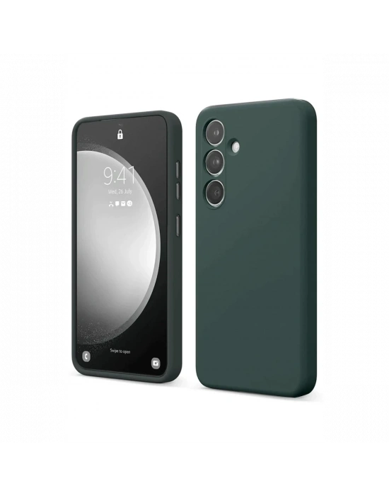 Newface Samsung Galaxy S24 FE Kılıf First Silikon - Koyu Yeşil