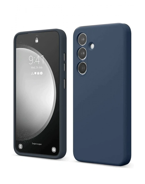 Newface Samsung Galaxy S24 FE Kılıf First Silikon - Lacivert
