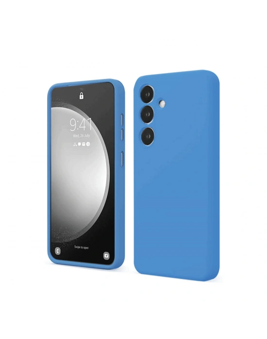 Newface Samsung Galaxy S24 FE Kılıf First Silikon - Mavi