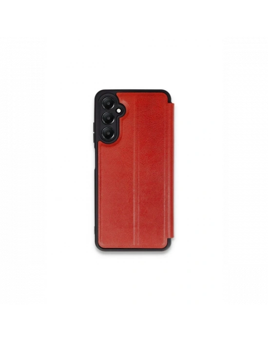 Newface Samsung Galaxy S24 FE Kılıf Flip Cover - Kırmızı