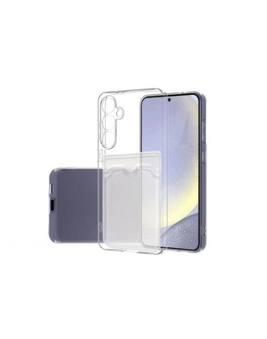 Newface Samsung Galaxy S24 FE Kılıf Kart Şeffaf Silikon - Şeffaf