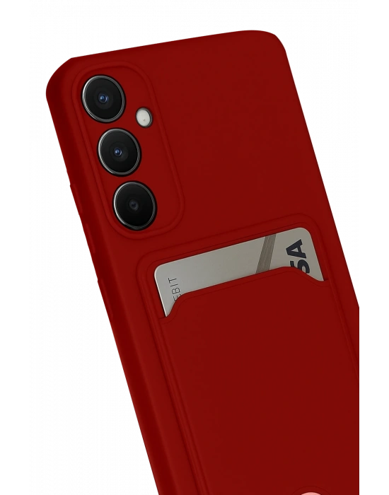 Newface Samsung Galaxy S24 FE Kılıf Kelvin Kartvizitli Silikon - Kırmızı