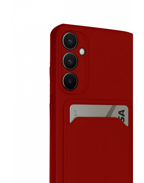 Newface Samsung Galaxy S24 FE Kılıf Kelvin Kartvizitli Silikon - Kırmızı