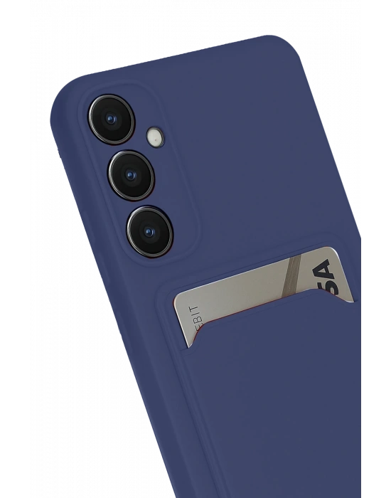 Newface Samsung Galaxy S24 FE Kılıf Kelvin Kartvizitli Silikon - Lacivert