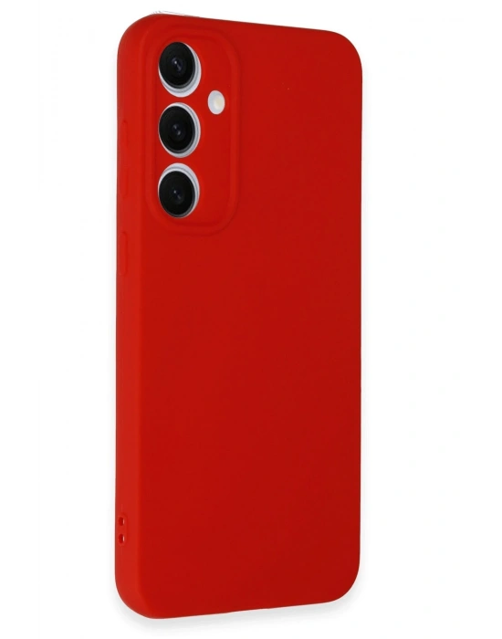 Newface Samsung Galaxy S24 FE Kılıf Nano içi Kadife Silikon - Kırmızı