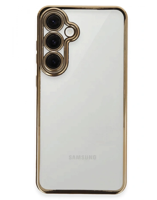 Newface Samsung Galaxy S24 FE Kılıf Razer Lensli Silikon - Gold