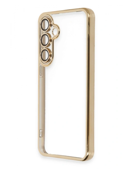 Newface Samsung Galaxy S24 FE Kılıf Razer Lensli Silikon - Gold