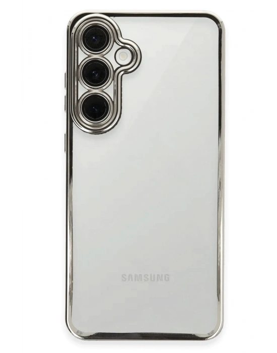 Newface Samsung Galaxy S24 FE Kılıf Razer Lensli Silikon - Gümüş