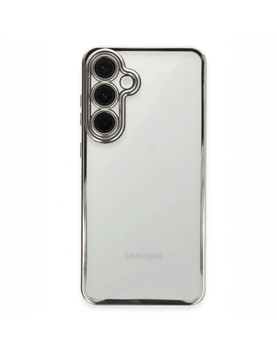 Newface Samsung Galaxy S24 FE Kılıf Razer Lensli Silikon - Gümüş