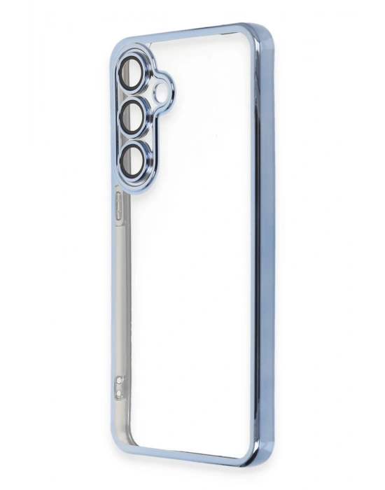 Newface Samsung Galaxy S24 FE Kılıf Razer Lensli Silikon - Lacivert