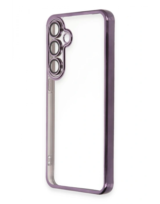 Newface Samsung Galaxy S24 FE Kılıf Razer Lensli Silikon - Mor