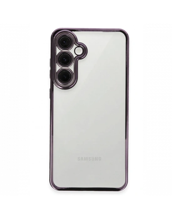 Newface Samsung Galaxy S24 FE Kılıf Razer Lensli Silikon - Mor