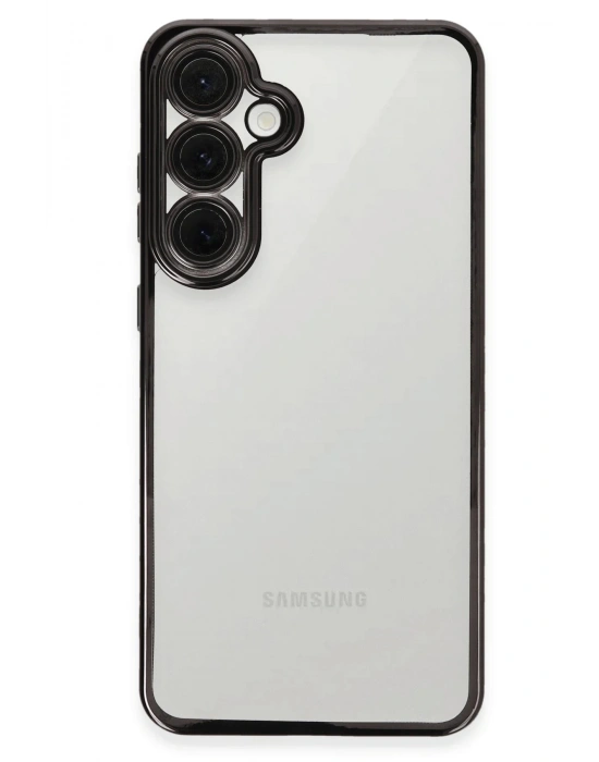 Newface Samsung Galaxy S24 FE Kılıf Razer Lensli Silikon - Siyah