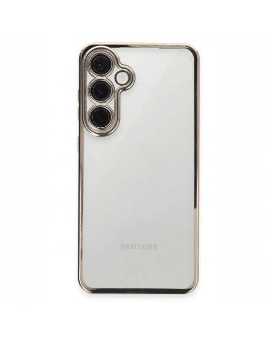 Newface Samsung Galaxy S24 FE Kılıf Razer Lensli Silikon - Titanyum Gri