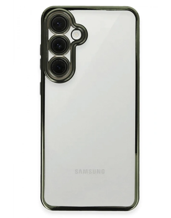 Newface Samsung Galaxy S24 FE Kılıf Razer Lensli Silikon - Yeşil