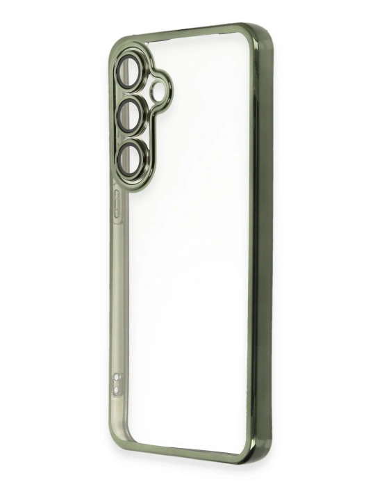 Newface Samsung Galaxy S24 FE Kılıf Razer Lensli Silikon - Yeşil