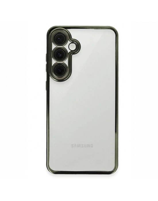 Newface Samsung Galaxy S24 FE Kılıf Razer Lensli Silikon - Yeşil