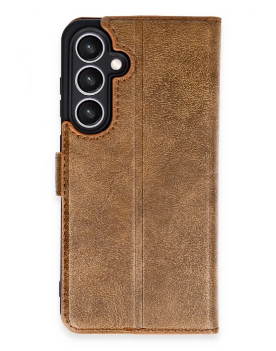 Newface Samsung Galaxy S24 FE Kılıf Trend S Plus Kapaklı Kılıf - Taba