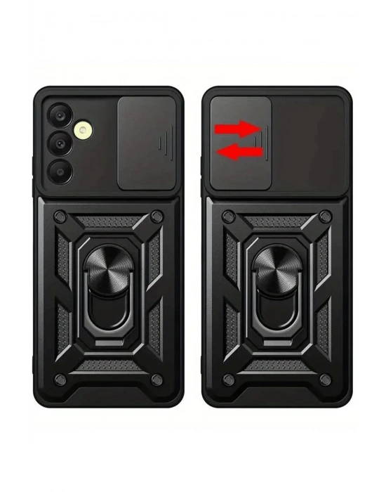 Newface Samsung Galaxy S24 FE Pars Lens Yüzüklü Silikon - Lacivert