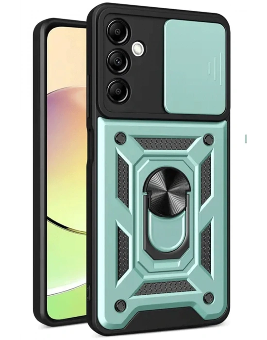 Newface Samsung Galaxy S24 FE Pars Lens Yüzüklü Silikon - Yeşil