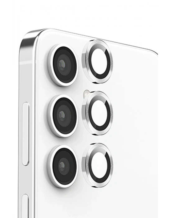 Newface Samsung Galaxy S24 FE Raze Metal Kamera Lens - Gümüş