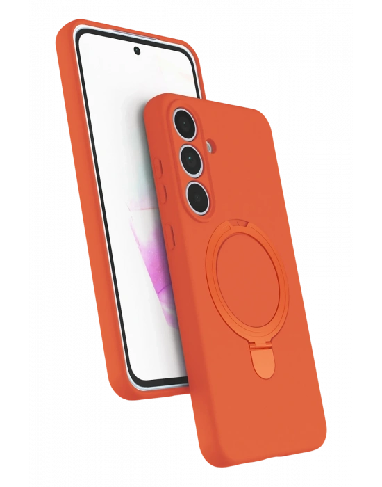 Newface Samsung Galaxy S24 FE Regal Magsafe Standlı Kapak - Turuncu