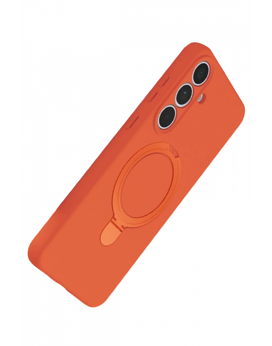 Newface Samsung Galaxy S24 FE Regal Magsafe Standlı Kapak - Turuncu