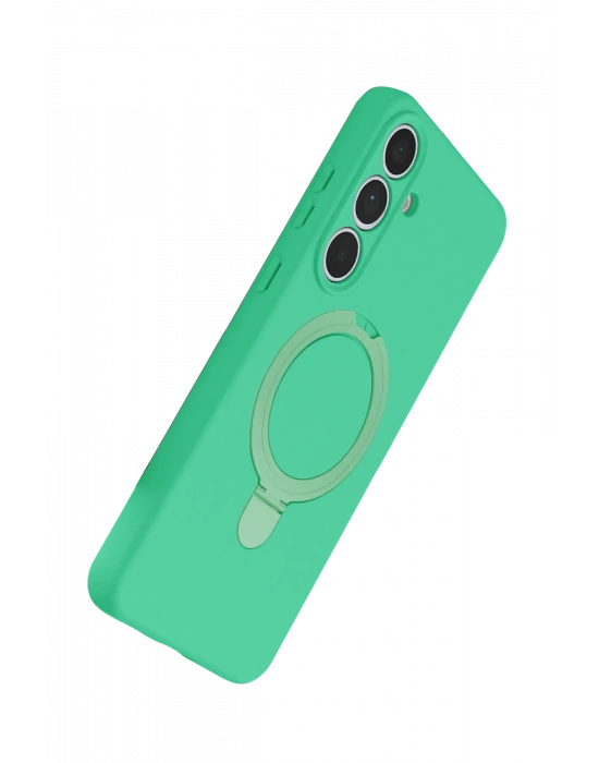 Newface Samsung Galaxy S24 FE Regal Magsafe Standlı Kapak - Yeşil