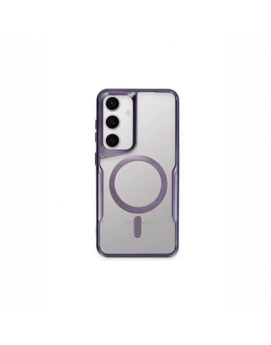 Newface Samsung Galaxy S24 Kılıf Boyi Magsafe Silikon Kapak - Derin Mor