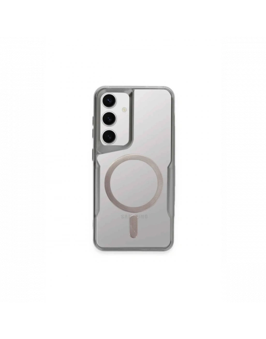 Newface Samsung Galaxy S24 Kılıf Boyi Magsafe Silikon Kapak - Gümüş