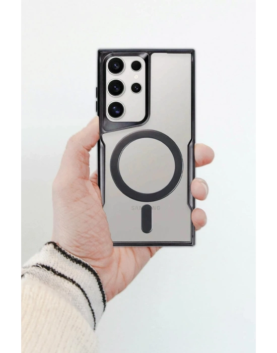 Newface Samsung Galaxy S24 Kılıf Boyi Magsafe Silikon Kapak - Titan Gri