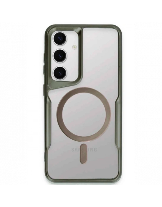Newface Samsung Galaxy S24 Kılıf Boyi Magsafe Silikon Kapak - Yeşil
