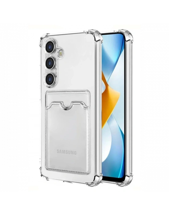 Newface Samsung Galaxy S24 Kılıf Kart Şeffaf Silikon - Şeffaf