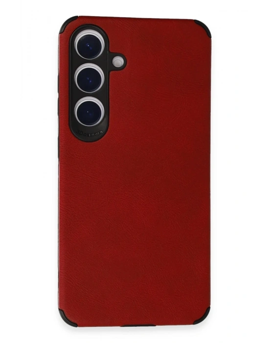 Newface Samsung Galaxy S24 Kılıf Loop Deri Silikon - Kırmızı