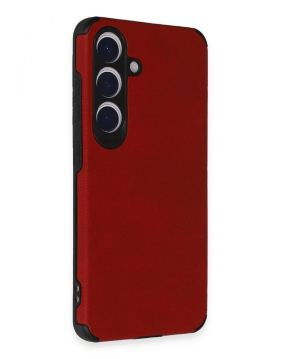 Newface Samsung Galaxy S24 Kılıf Loop Deri Silikon - Kırmızı