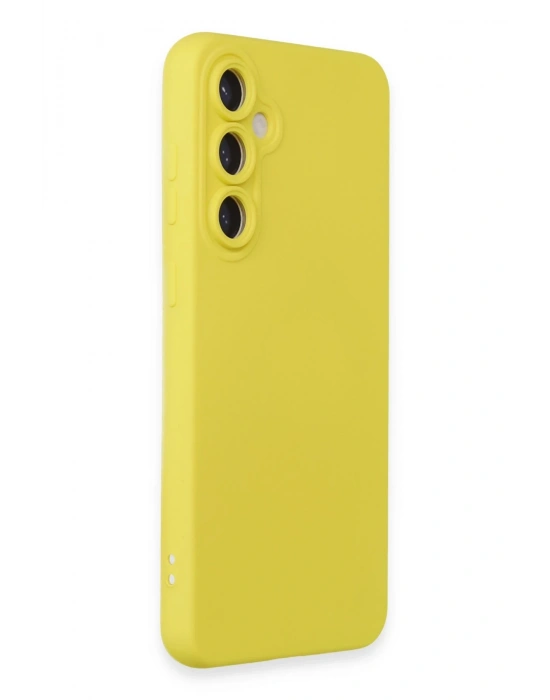 Newface Samsung Galaxy S24 Kılıf Nano içi Kadife Silikon - Sarı