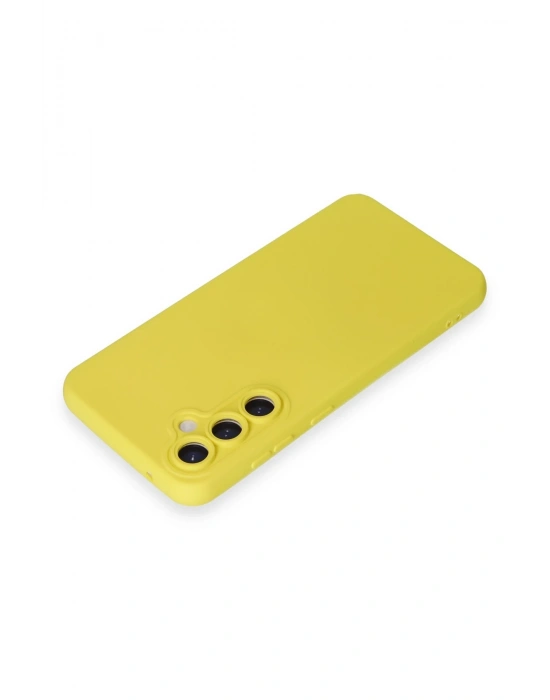 Newface Samsung Galaxy S24 Kılıf Nano içi Kadife Silikon - Sarı