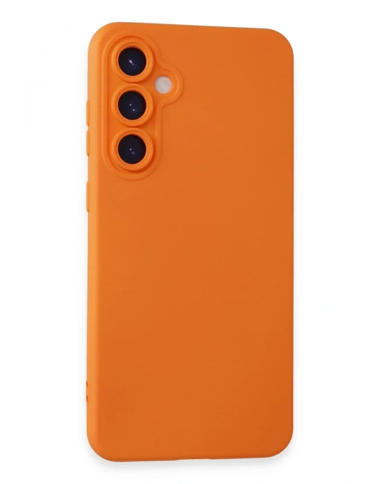 Newface Samsung Galaxy S24 Kılıf Nano içi Kadife Silikon - Turuncu