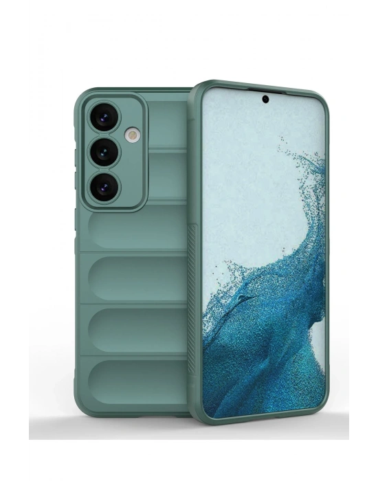 Newface Samsung Galaxy S24 Kılıf Optimum Silikon - Koyu Yeşil