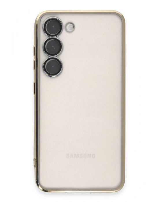 Newface Samsung Galaxy S24 Kılıf Razer Lensli Silikon - Gold