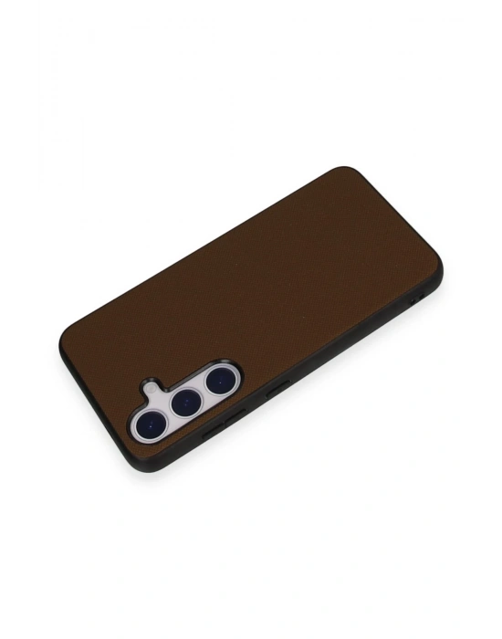 Newface Samsung Galaxy S24 Kılıf Taft Kapak - Kahverengi