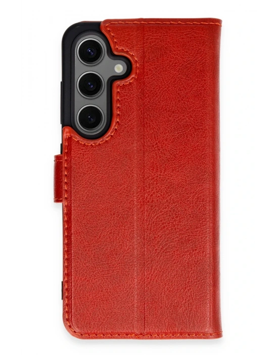 Newface Samsung Galaxy S24 Kılıf Trend S Plus Kapaklı Kılıf - Kırmızı