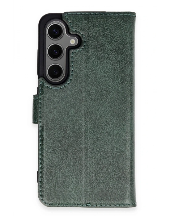 Newface Samsung Galaxy S24 Kılıf Trend S Plus Kapaklı Kılıf - Yeşil